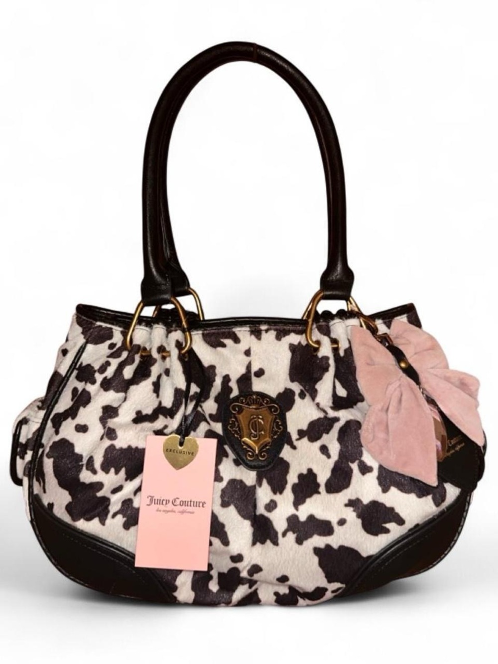 Juicy Couture “ Juicy Romance Cow Satchel”, black/White
